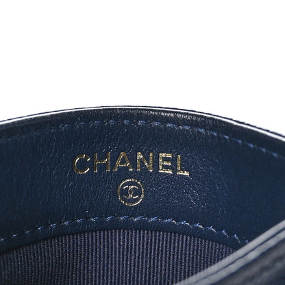 Chanel Caviar Quilted Crystal Card Holder Blue 7 of 12