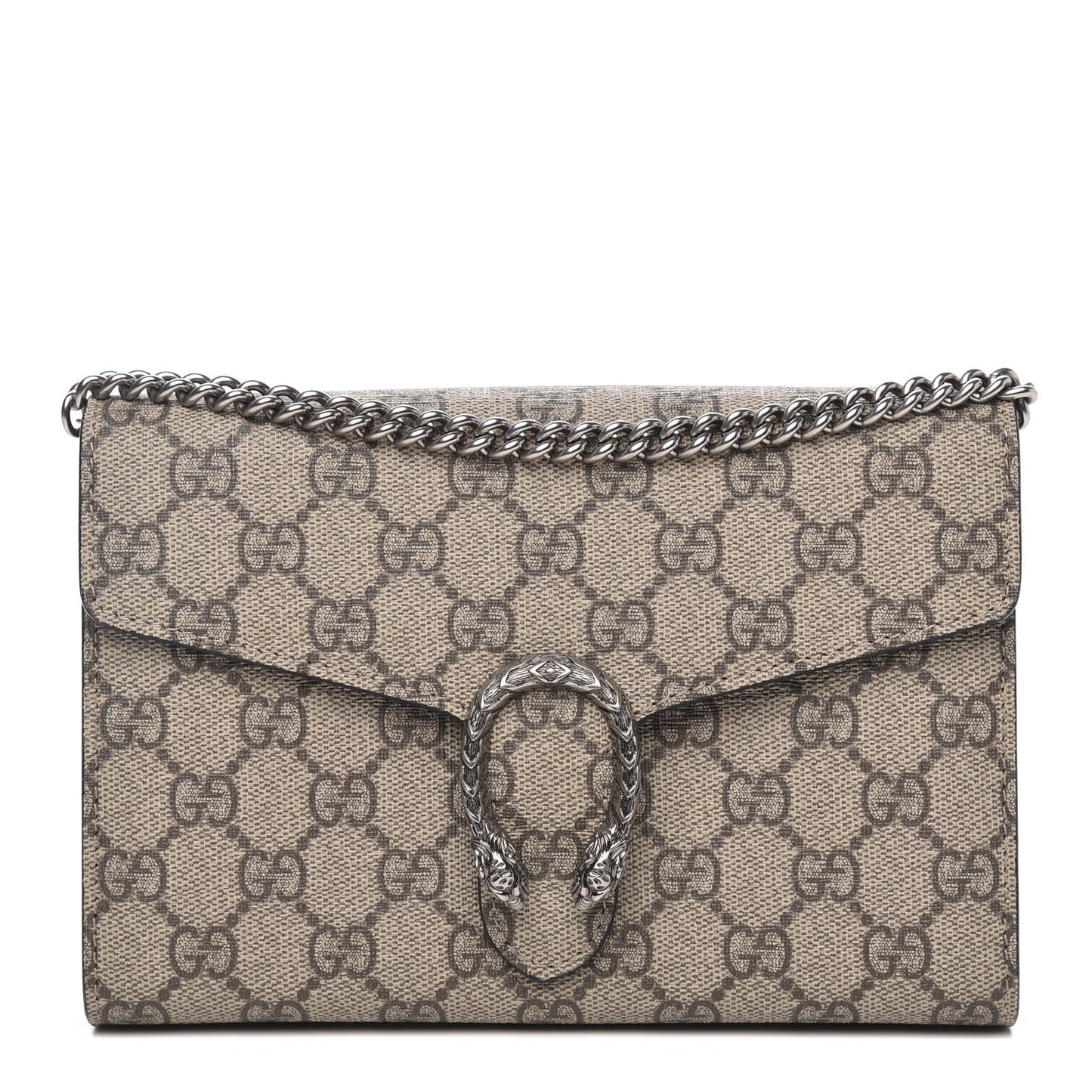 GG Supreme Monogram Mini Dionysus Chain Wallet Beige Black