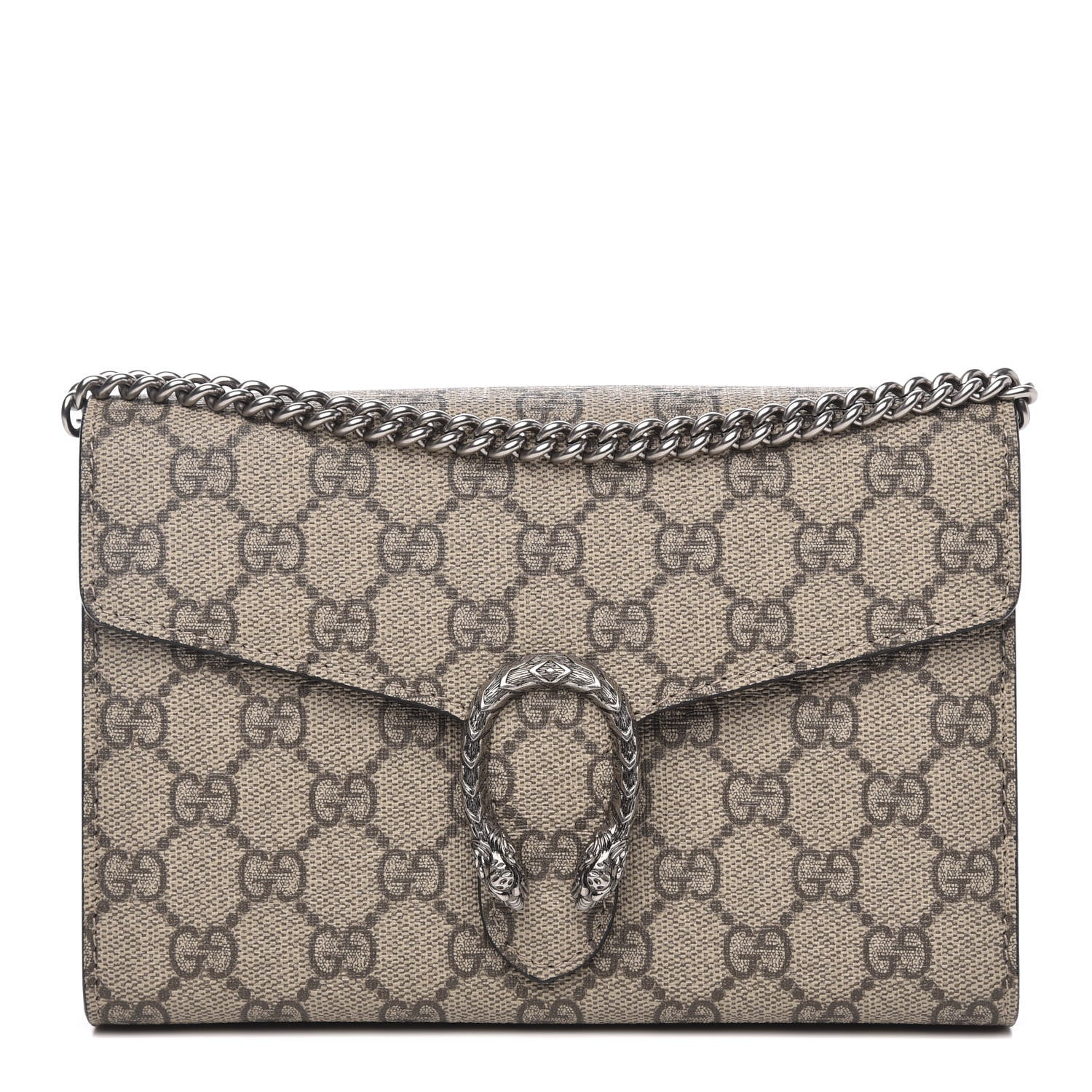 Gucci GG Supreme Monogram Mini Dionysus Chain Wallet Beige Black 2 of 10