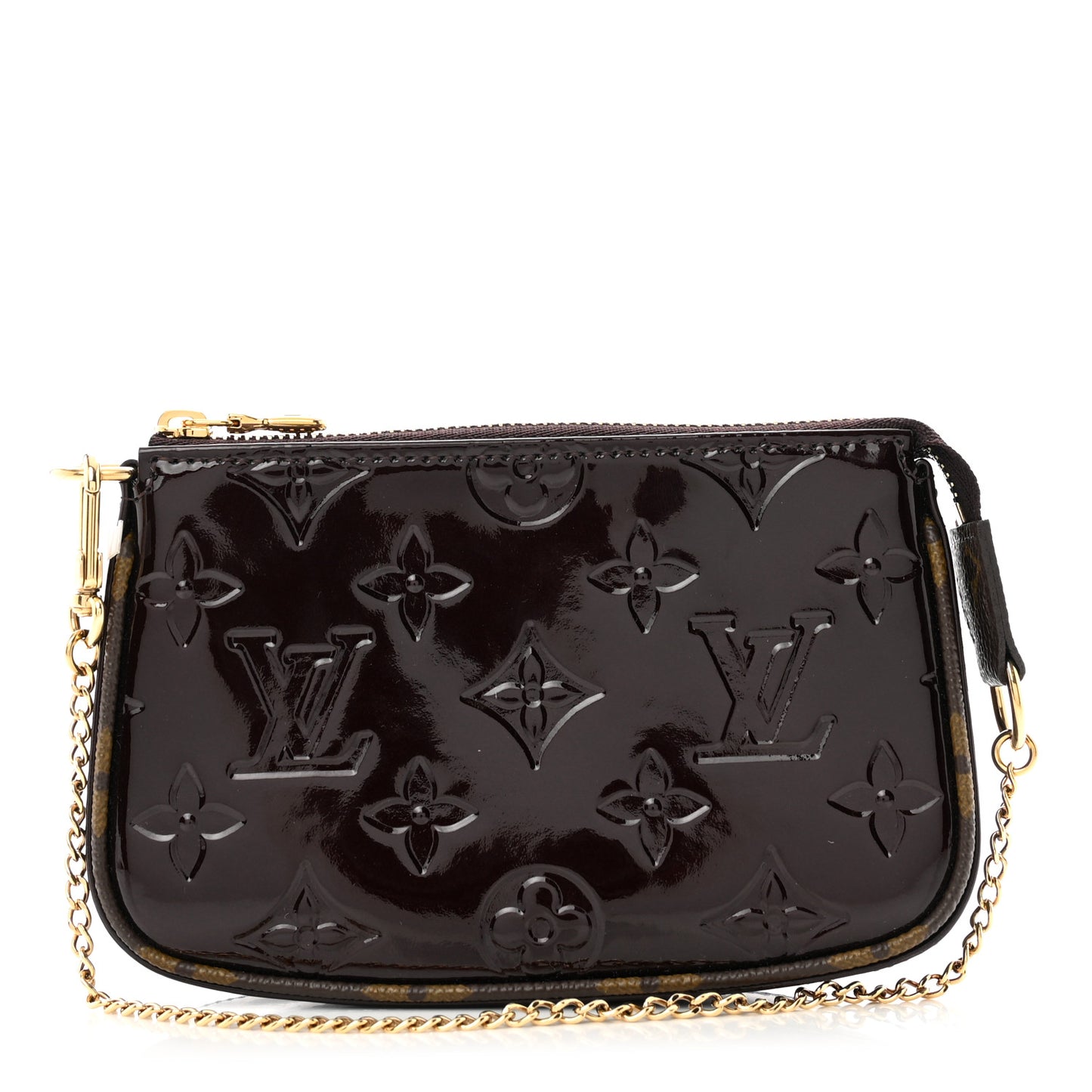 Vernis Monogram Mini Pochette Accessories Amarante
