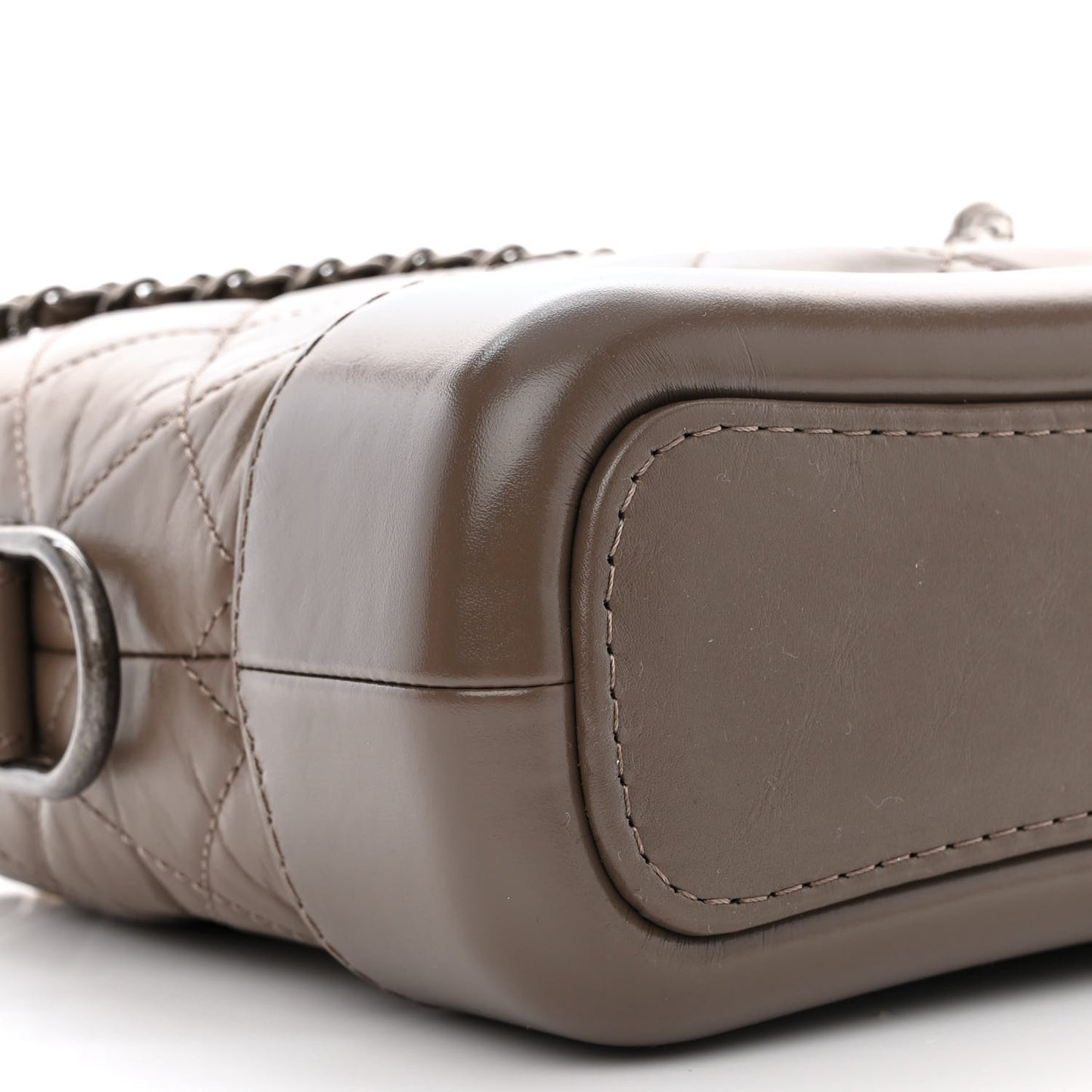 Aged Calfskin Quilted Small Gabrielle Hobo Grey