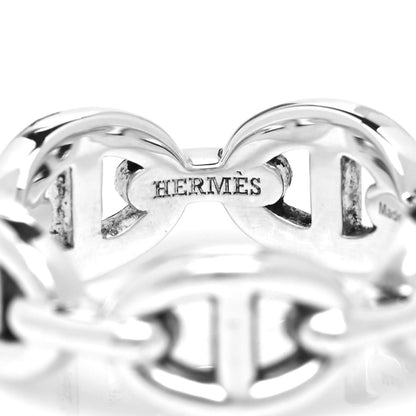 Hermes Sterling Silver PM Chaine d'Ancre Enchainee Band Ring 52 6 4 of 5