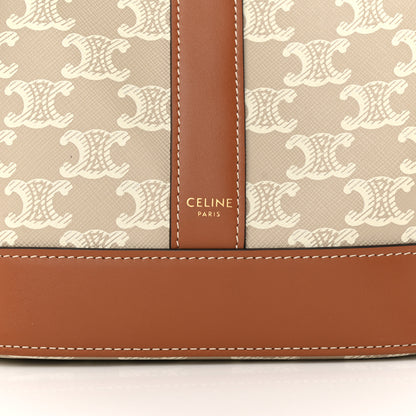 Celine Triomphe Canvas Calfskin Small Bucket Bag Grege 11 of 12