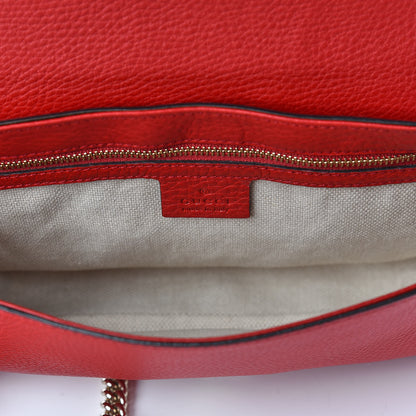 Gucci Pebbled Calfskin Medium Soho Flap Crossbody Tabasco Red 6 of 9