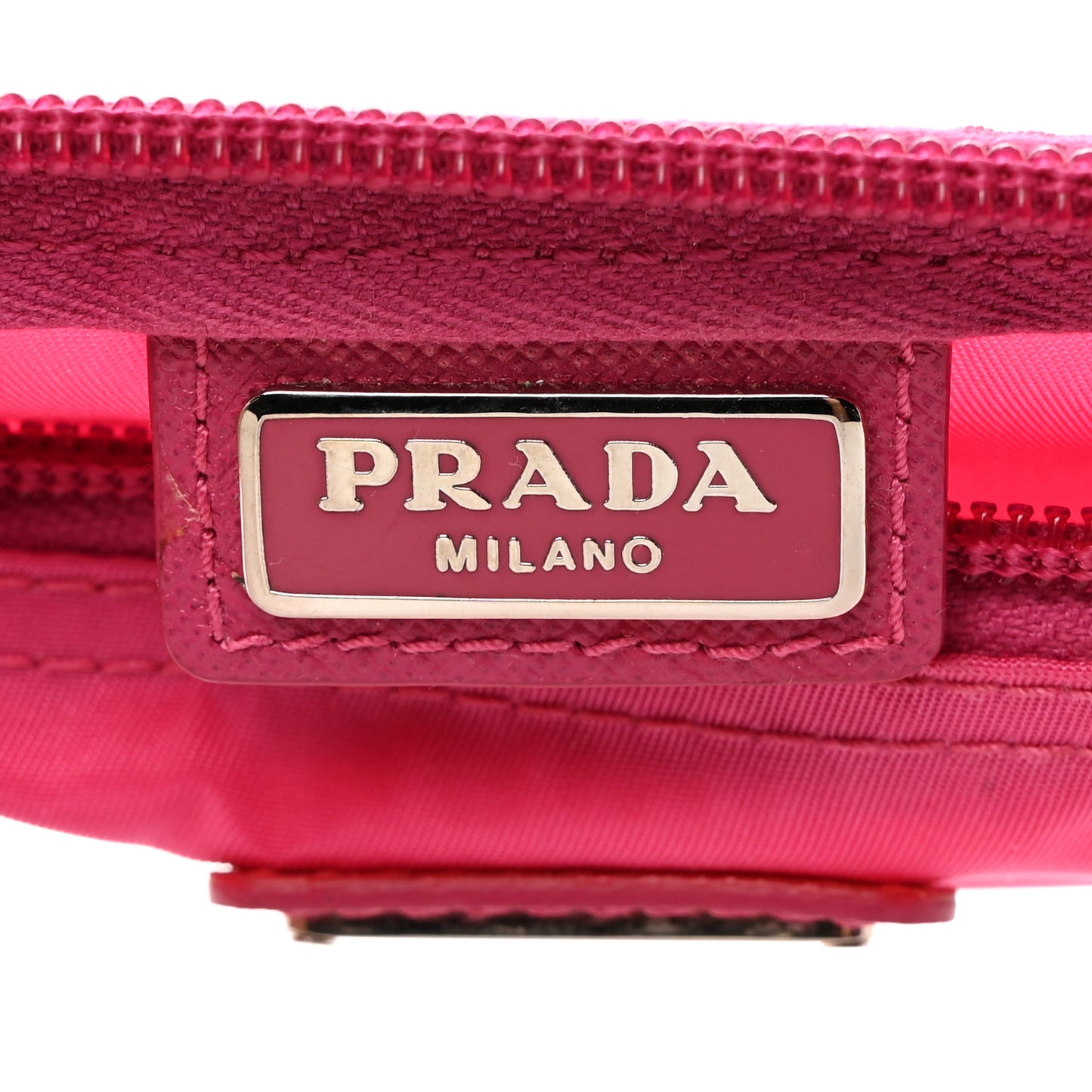 Tessuto Nylon Small Flat Pouch Fuxia