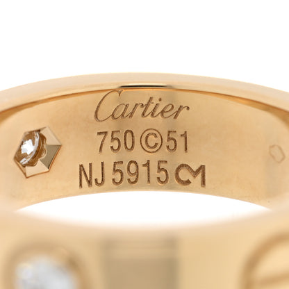 Cartier 18K Yellow Gold 3 Diamond 5.5mm LOVE Ring 51 5.75 4 of 4