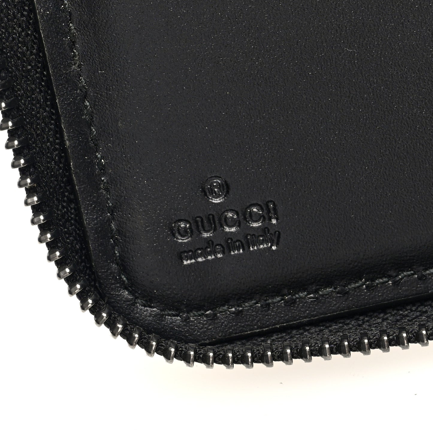 Guccissima Signature Zip Around Organizer Wallet Black