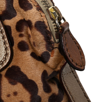 Valentino Garavani Calf Hair Leopard Print Shoulder Bag Gold 23 of 24