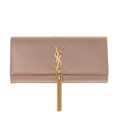 Saint Laurent Calfskin Classic Monogram Tassel Clutch Nude 1 of 6