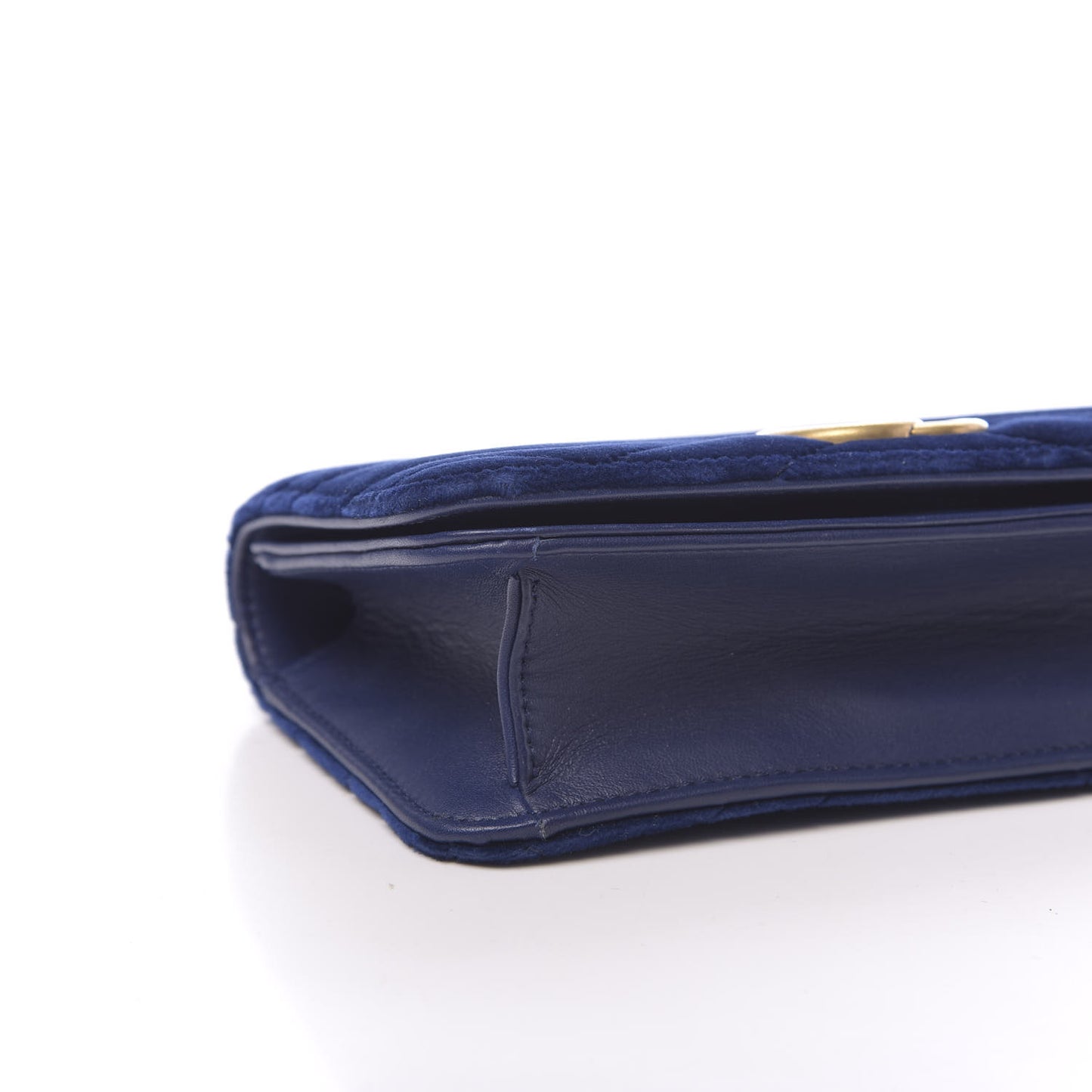 Velvet Matelasse GG Marmont Mini Bag Cobalt Blue