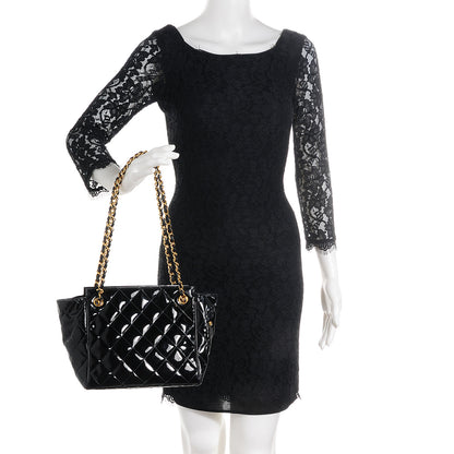 Chanel Patent Quilted Shoulder Bag Black 2 of 8