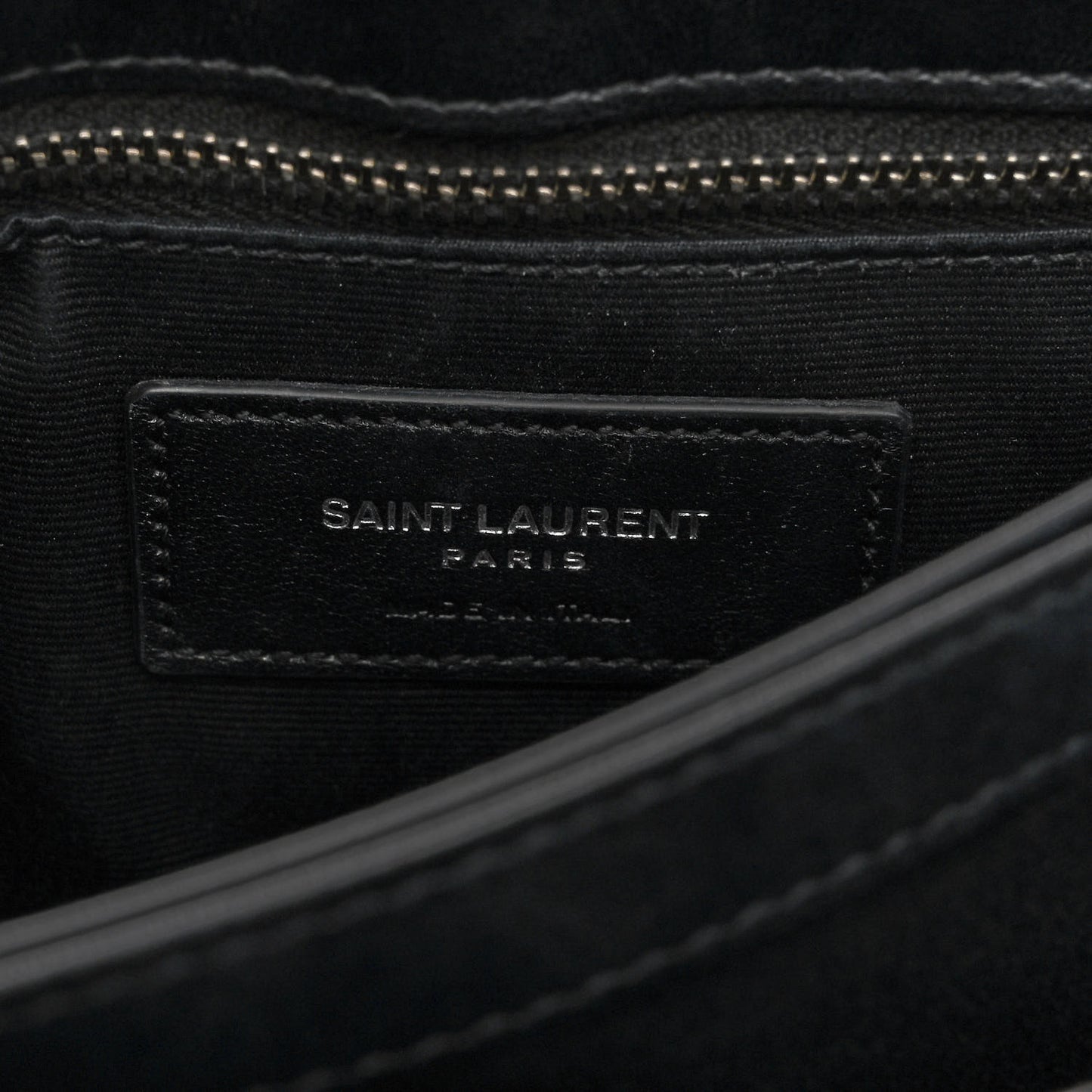 SAINT LAURENT Calfskin Y Quilted Monogram Toy Loulou Crossbody Bag Black