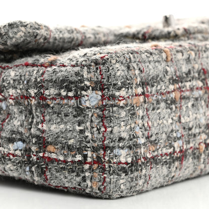 Chanel Tweed Quilted Medium Double Flap Grey Multicolor 9 of 13