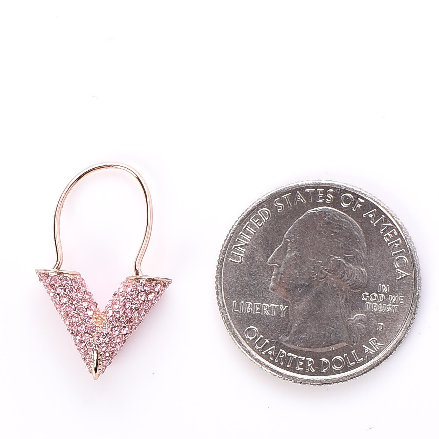 Louis Vuitton Crystal Essential V Strass Earrings Pink Gold 2 of 6