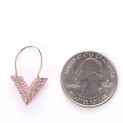 Louis Vuitton Crystal Essential V Strass Earrings Pink Gold 2 of 6