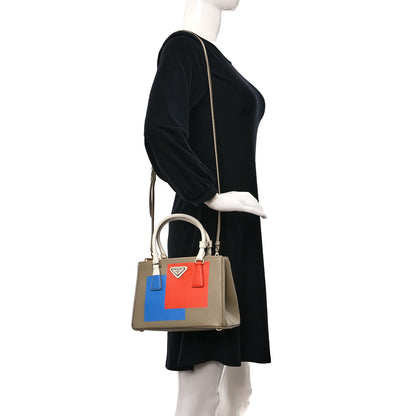 Prada X ALEX DA CORTE Saffiano Special Edition Small Galleria Double Zip Tote Deserto Aranico 2 of 11