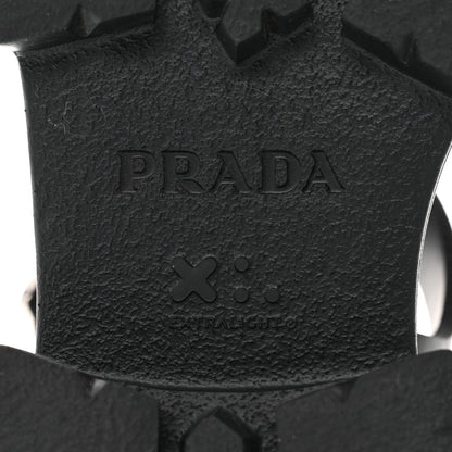 Prada Foam Rubber Triangle Logo Monolith 55mm Cage Sandals 39 Black 8 of 8