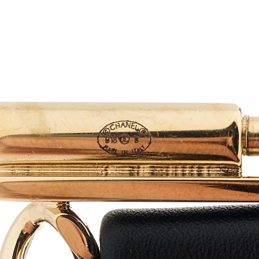 Lambskin Chain CC Cuff Black Gold