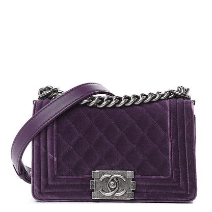 Chanel Velvet Quilted Small Boy Flap Purple 1 of 12