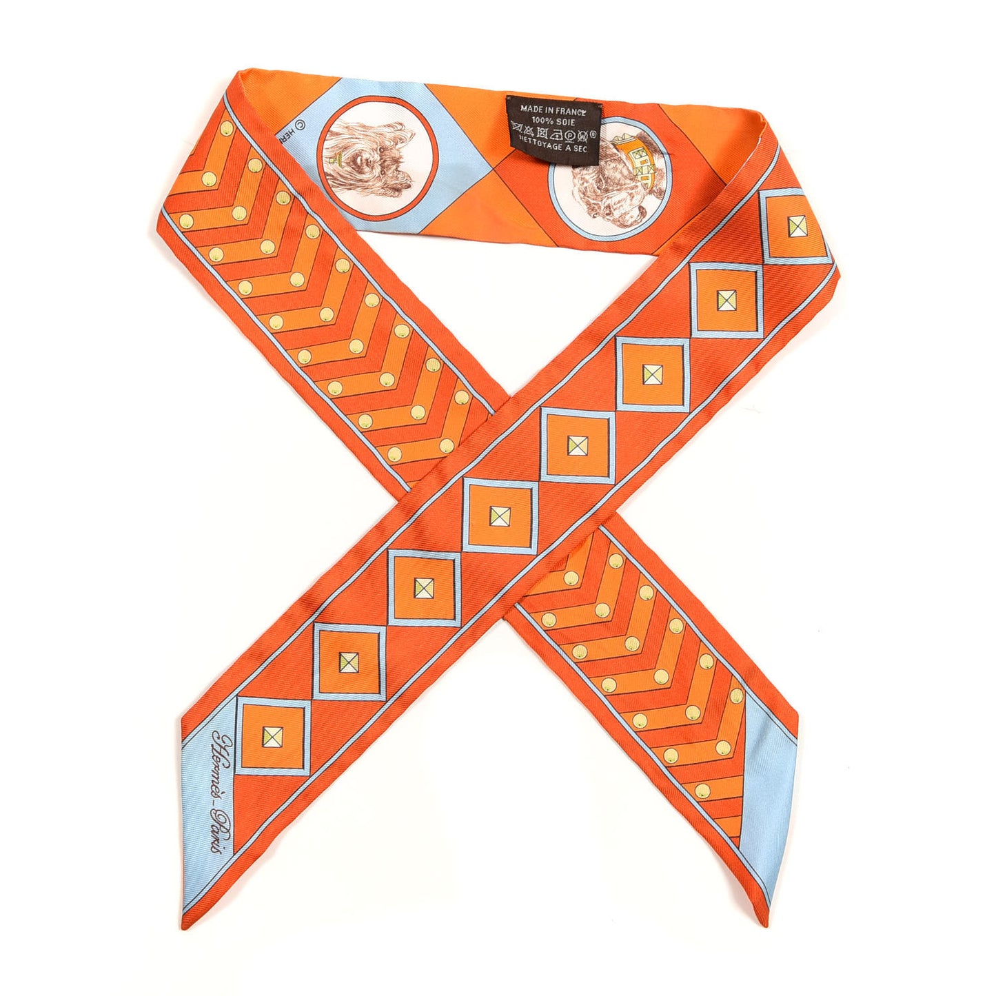Silk Colliers Et Chiens Twilly Potiron Orange Ciel