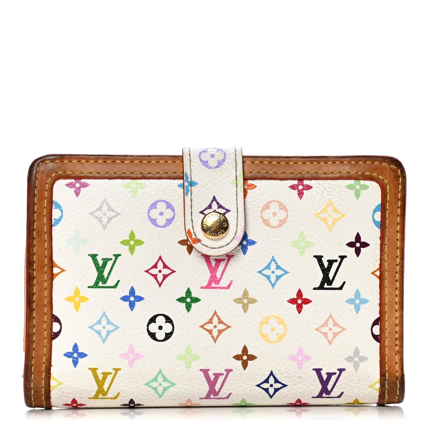 Monogram Multicolor French Purse Wallet White