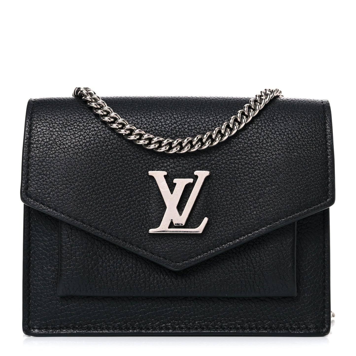 Soft Calfskin Mini My Lockme Chain Pochette Black