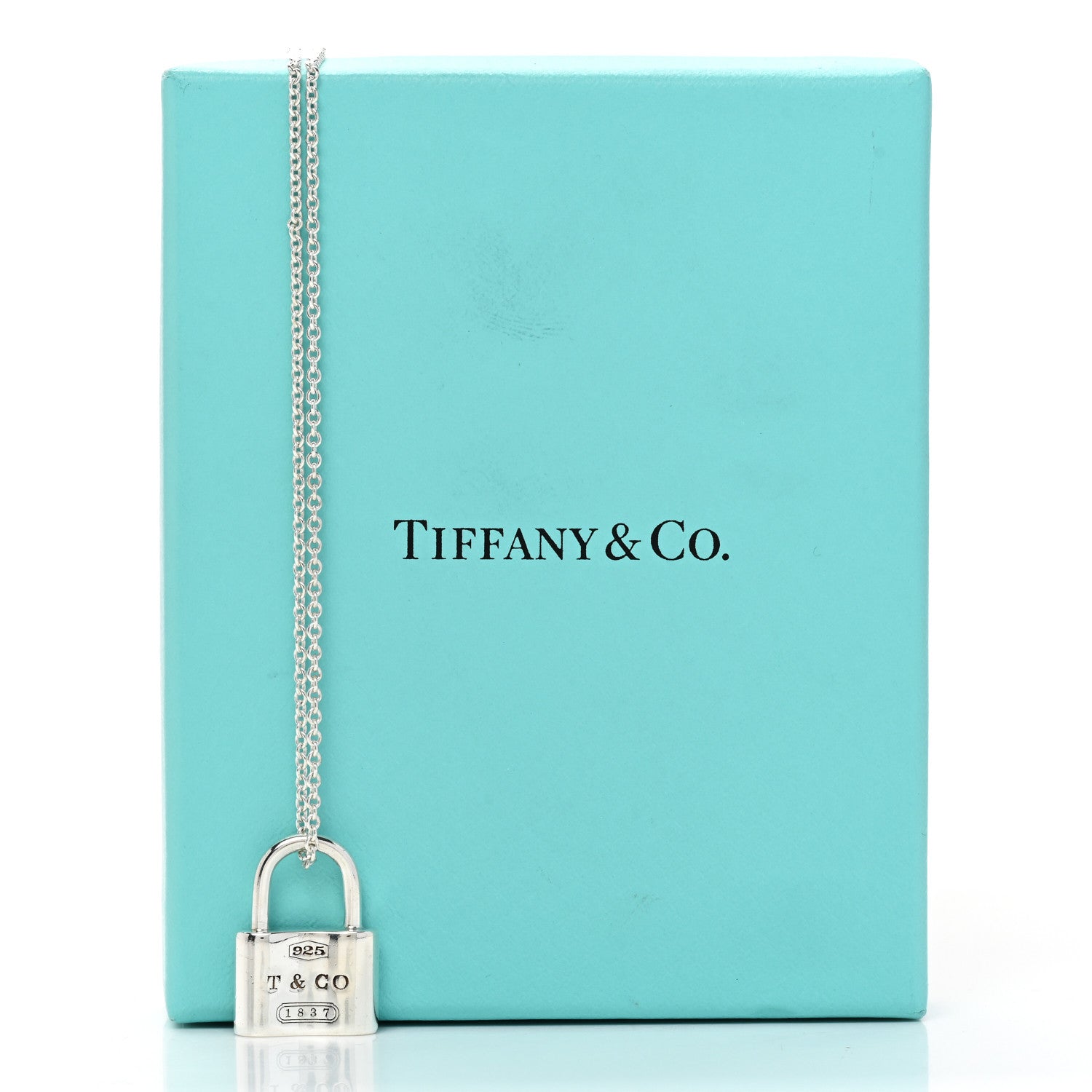 Tiffany Sterling Silver 1837 Lock Charm Pendant Necklace 6 of 6