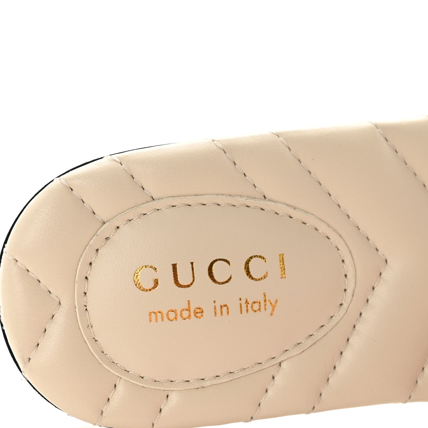 Nappa Matelasse GG Marmont Flat Slide Sandals 38.5 New Ivoire