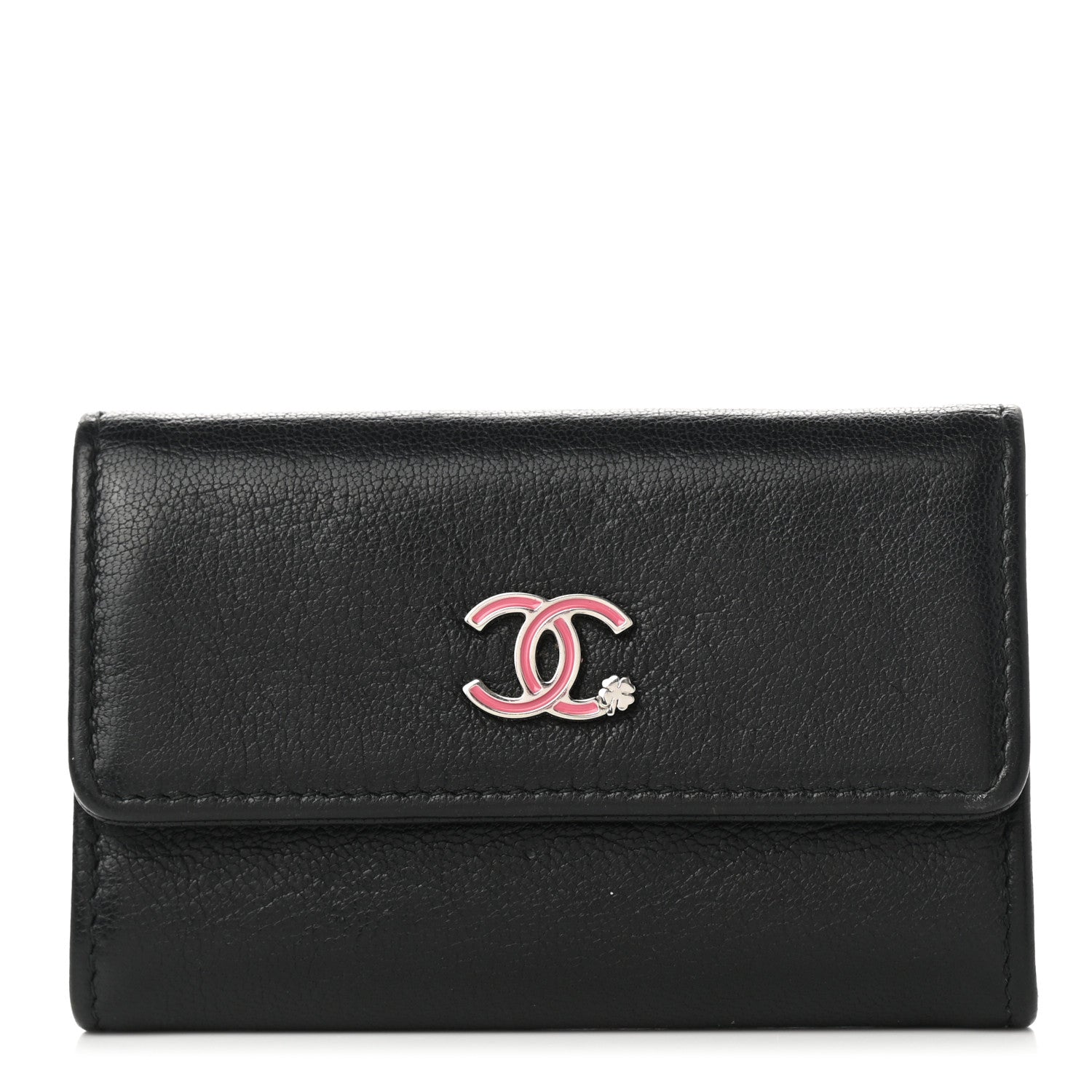 Chanel Goatskin Camellia CC Flap Card Holder Black 1 of 8