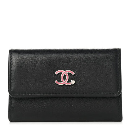 Chanel Goatskin Camellia CC Flap Card Holder Black 1 of 8