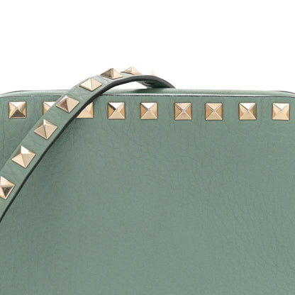 Valentino Garavani Pebbled Calfskin Rockstud Camera Crossbody Bag Green 8 of 11