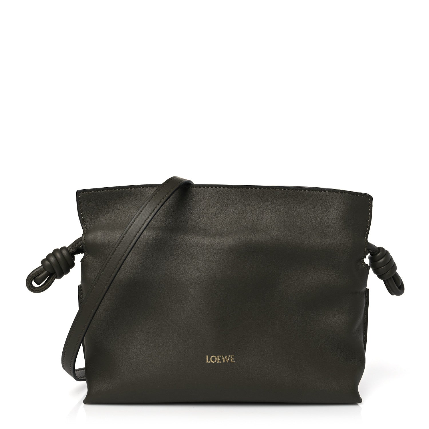 Loewe Calfskin Mini Flamenco Knot Clutch Dark Khaki 1 of 11