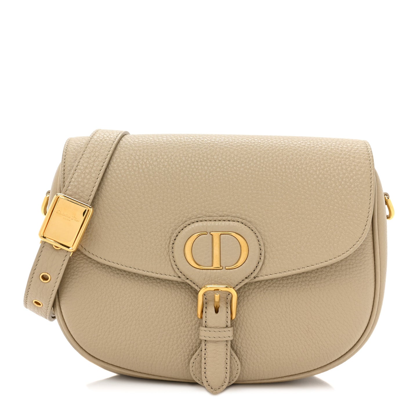 Grained Calfskin Medium Bobby Flap Beige