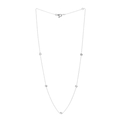 Roberto Coin 18K White Gold Diamond .23ctw Diamonds By The Inch Five Station Necklace 3 of 4