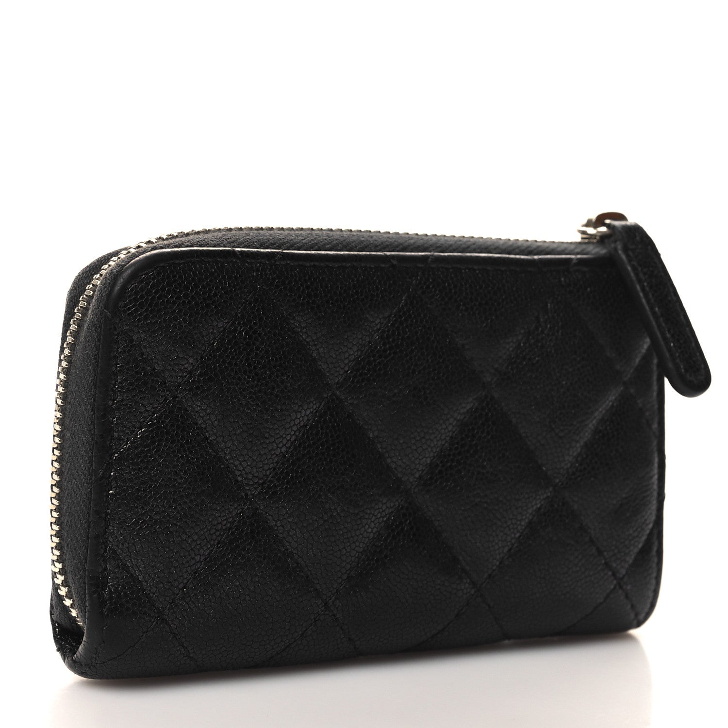 Chanel Iridescent Caviar Quilted Zipped Key Holder Case Black 3 of 8
