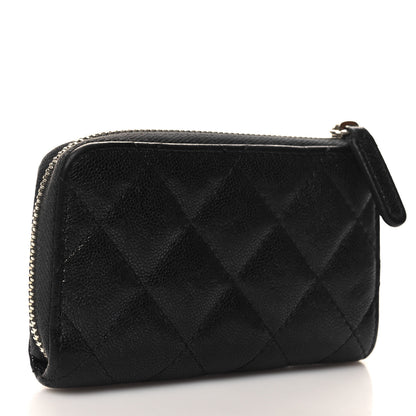 Chanel Iridescent Caviar Quilted Zipped Key Holder Case Black 3 of 8
