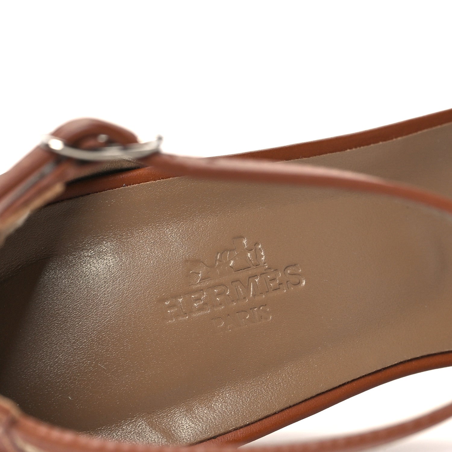 Hermes Calfskin Legend Wedge Sandals 39 Gold 8 of 10