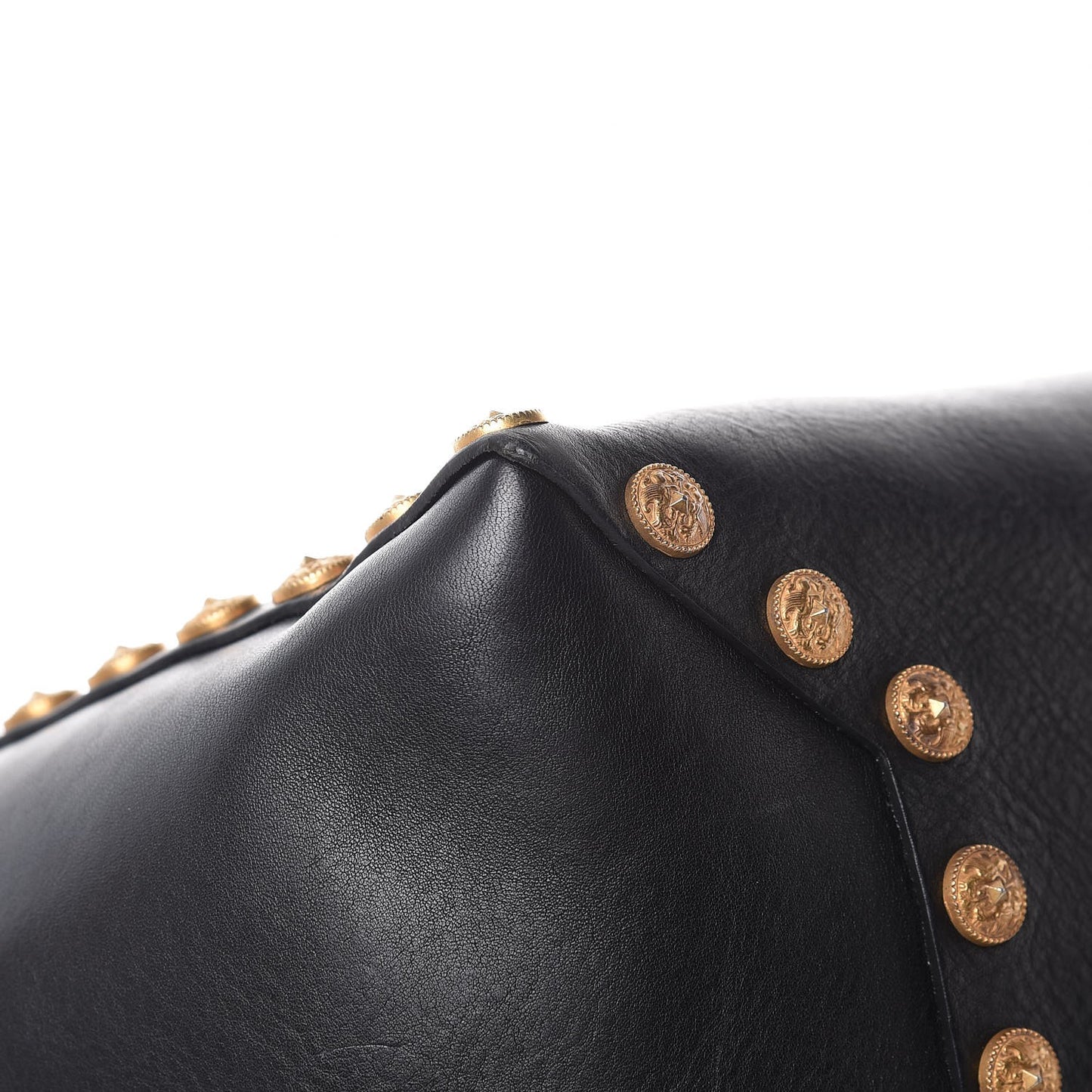Emboosed Calfskin Studded Gryphon Zodiac Tote Black