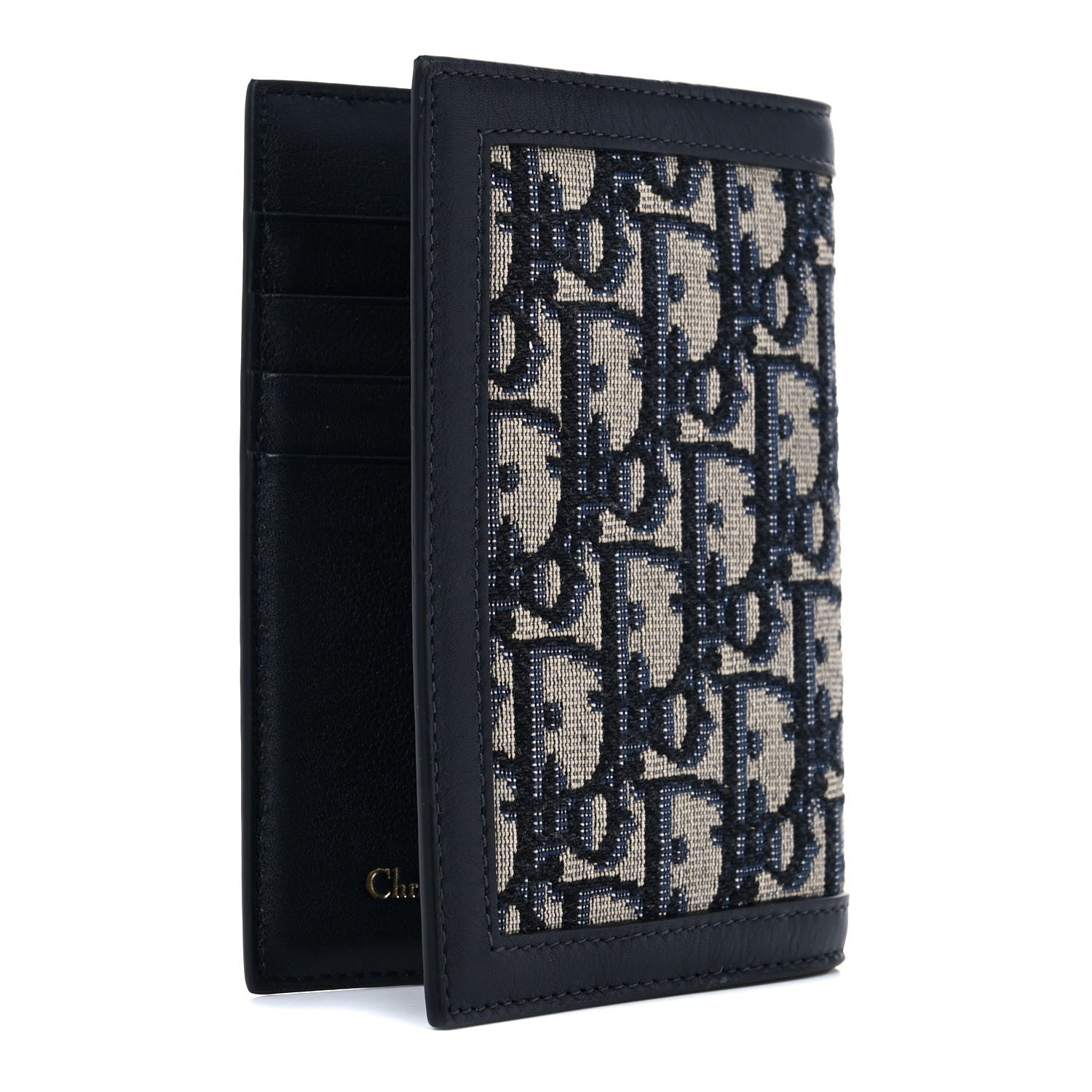 Christian Dior Calfskin Oblique Passport Holder Blue 3 of 9
