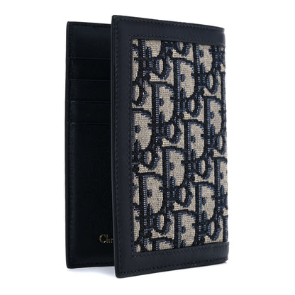 Christian Dior Calfskin Oblique Passport Holder Blue 3 of 9