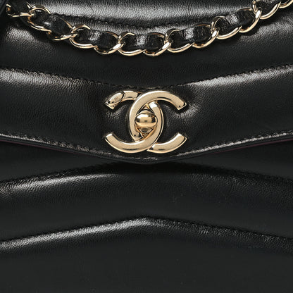 Chanel Shiny Lambskin Quilted Small Chevron Miroir Black 8 of 12