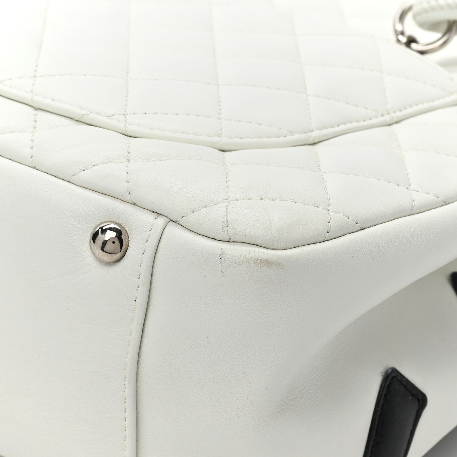 Chanel Calfskin Quilted Large Cambon Flap White Black 12 of 14