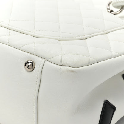 Chanel Calfskin Quilted Large Cambon Flap White Black 12 of 14