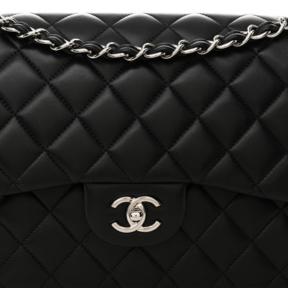 Chanel Lambskin Quilted Jumbo Double Flap Black 8 of 10