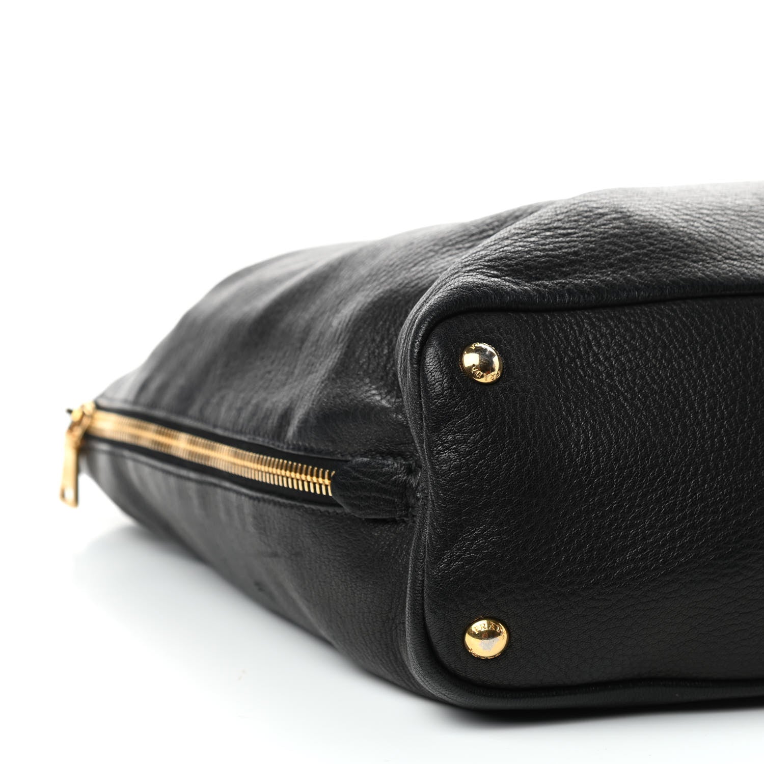 Prada Cervo Deerskin Side Zip Tote Black 7 of 9