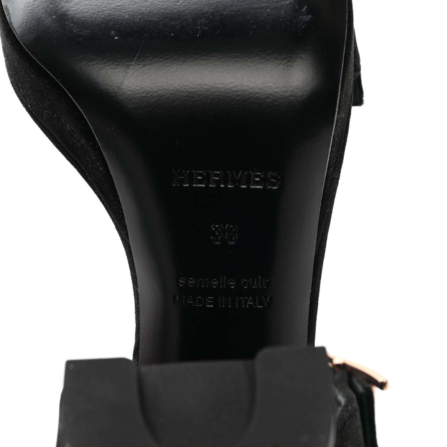 Velours Bossa Sandals 38 Black