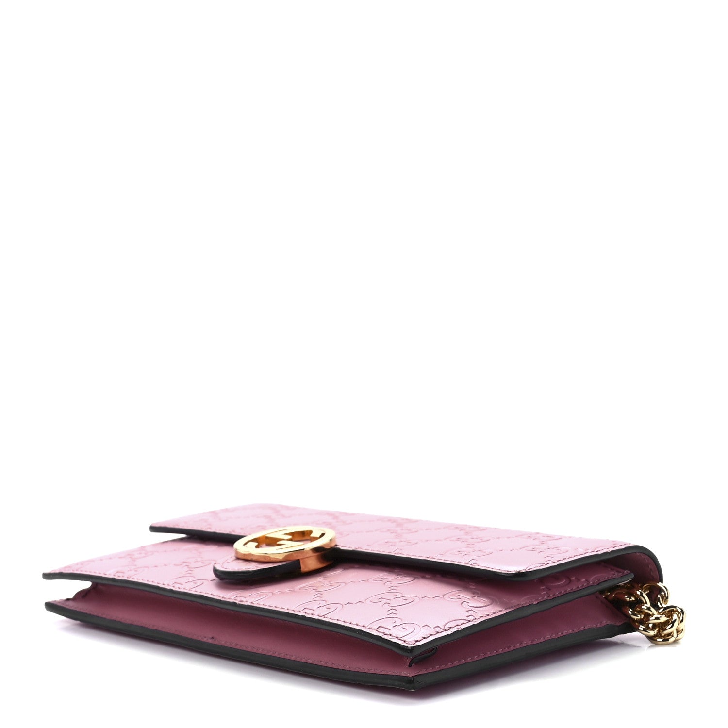 Gucci Guccissima Icon Chain Wallet Carmine Rose 8 of 10