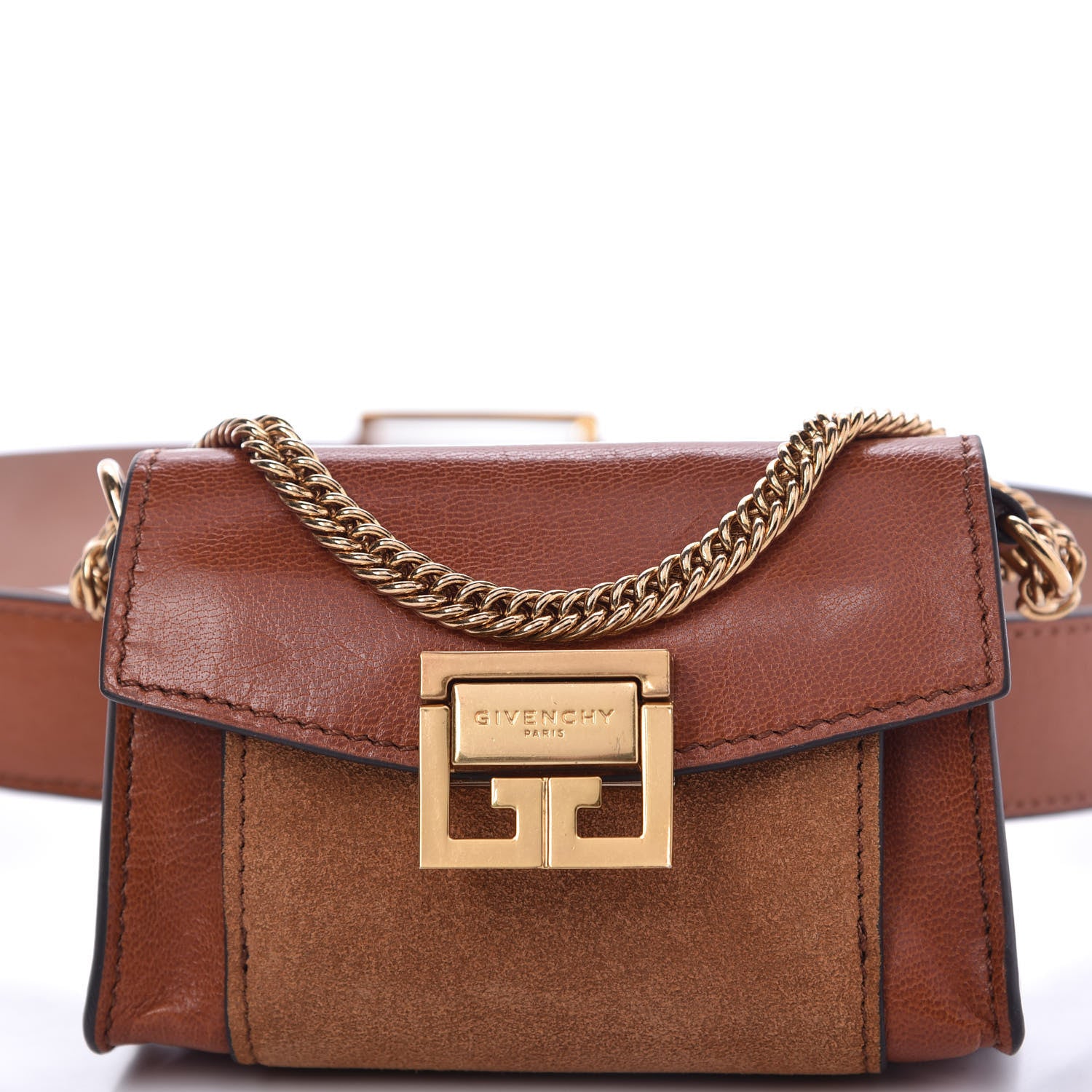 Givenchy Goatskin Suede Nano GV3 Belt Bag Chestnut 10 of 10