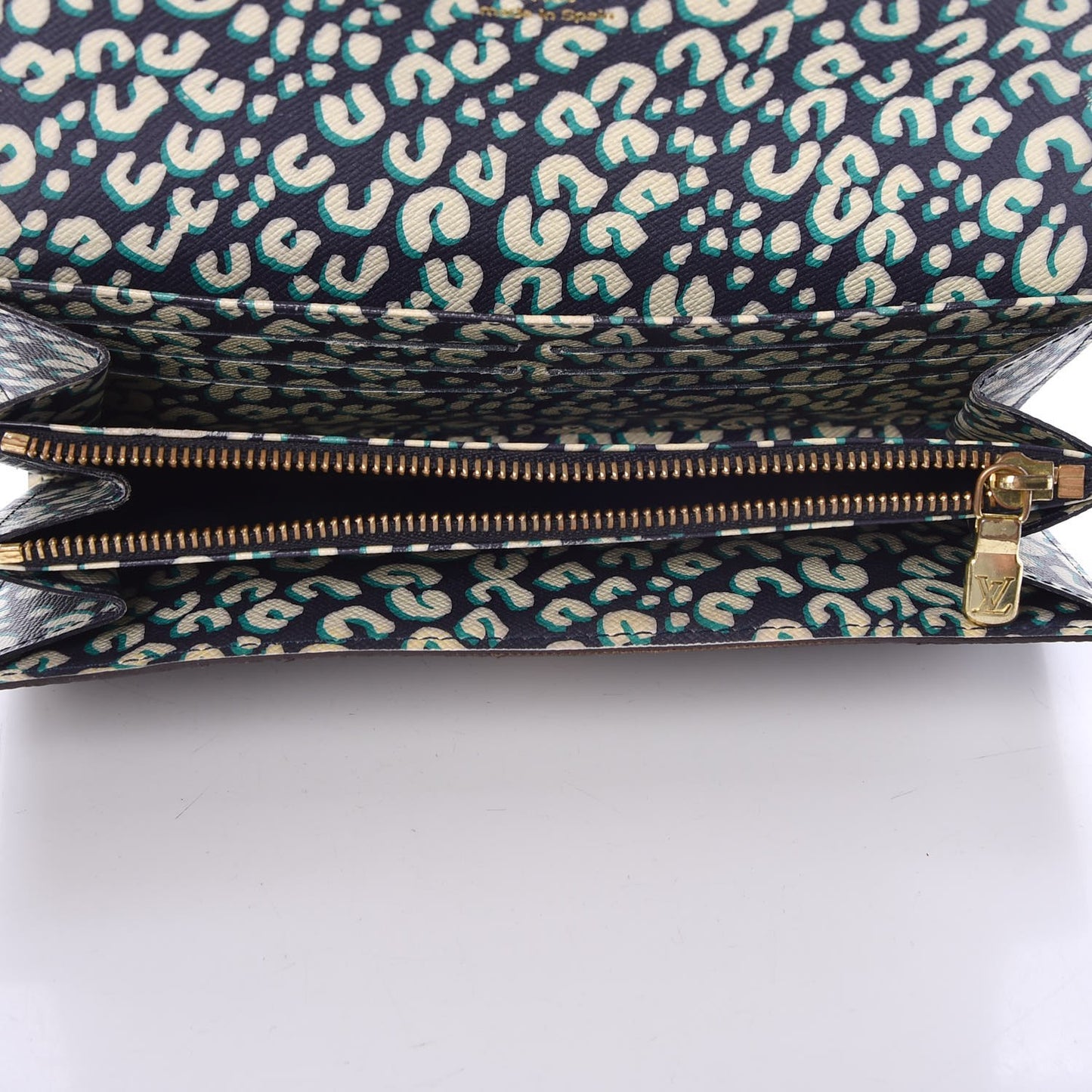 Monogram Leopard Sarah Wallet Blue Infini