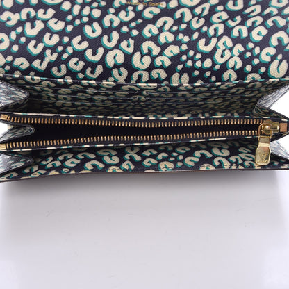 Louis Vuitton Monogram Leopard Sarah Wallet Blue Infini 5 of 18